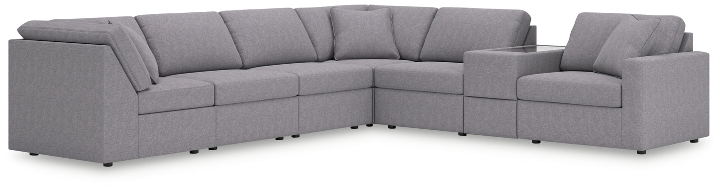 Orange Furniture Outlet - Ashley Furniture - Modmax Sectional - 7-Piece Sectional with Storage Console / Granite - 92104S32