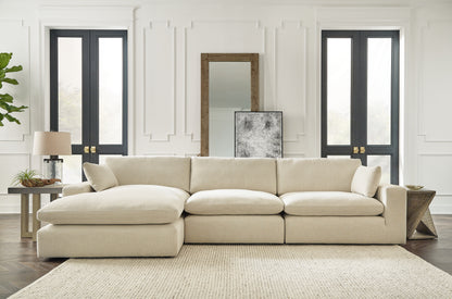 Orange Furniture Outlet - Ashley Furniture - Elyza Sectional - RAF 3-Piece Sectional with Chaise / Linen - 10006S3