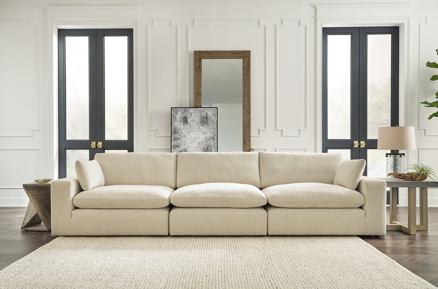 Orange Furniture Outlet - Ashley Furniture - Elyza Sectional - RAF 3-Piece Sectional Sofa / Linen - 10006S2