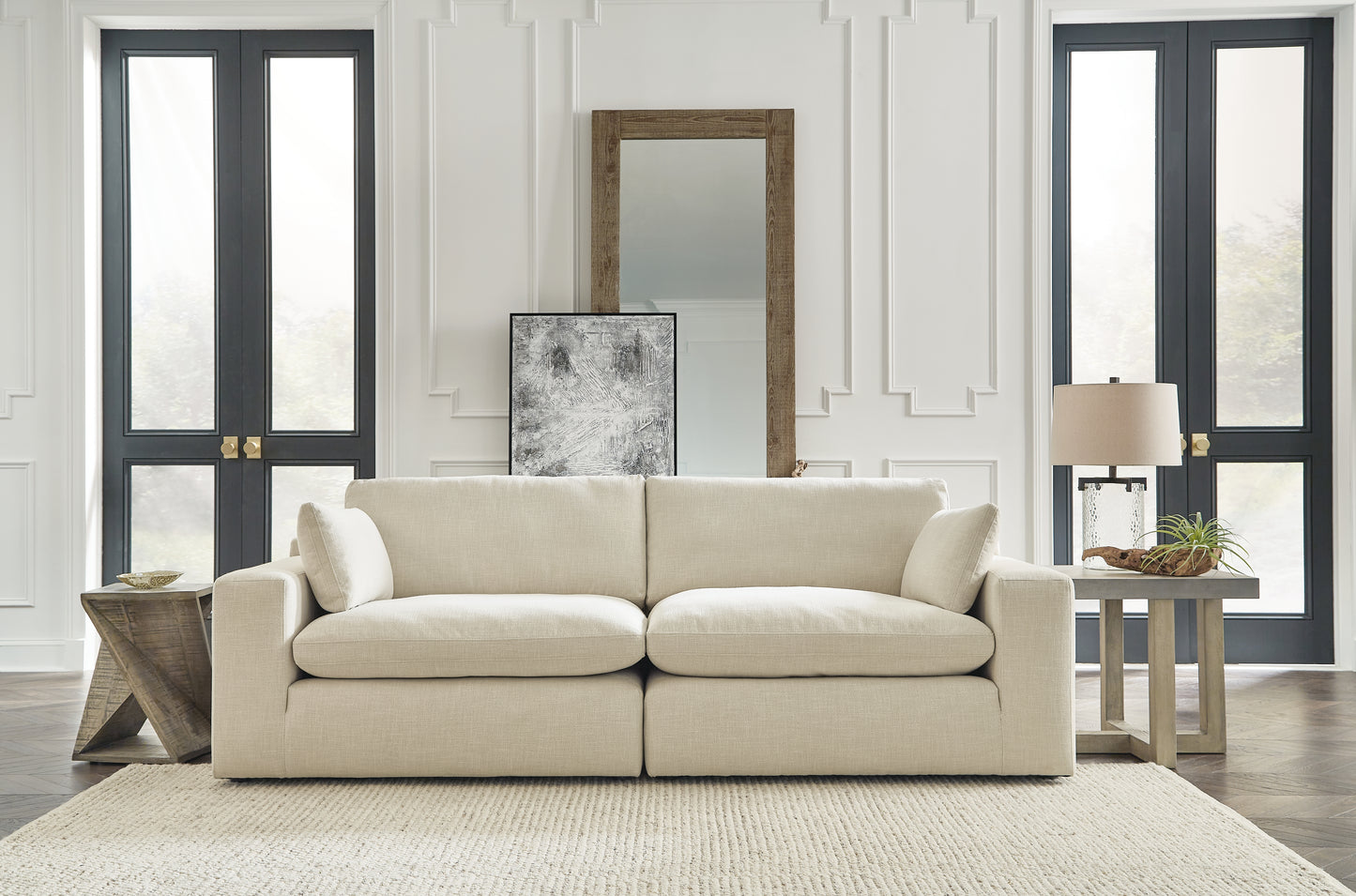 Orange Furniture Outlet - Ashley Furniture - Elyza Sectional - RAF 10-Piece Sectional / Linen - 10006S8