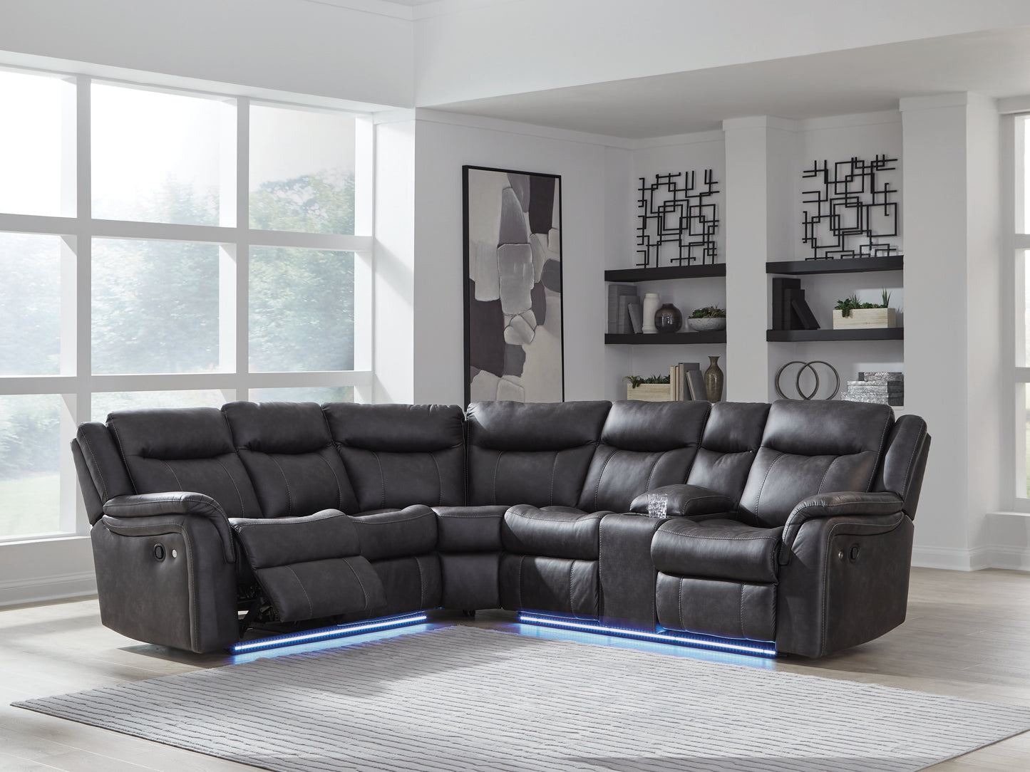 Orange Furniture Outlet - Ashley Furniture - Sultan Meadow Sectional - 2-Piece Reclining Sectional / Carbon - PC13001S1