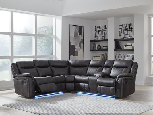 Orange Furniture Outlet - Ashley Furniture - Sultan Meadow Sectional - 2-Piece Reclining Sectional / Carbon - PC13001S1