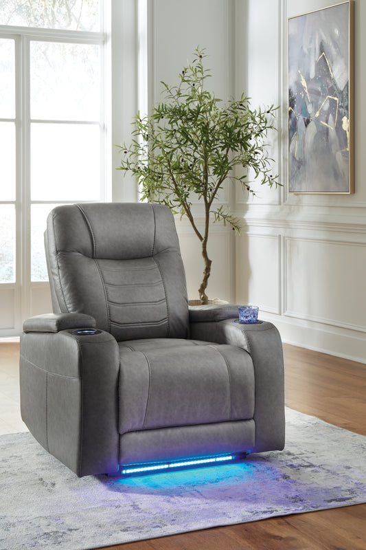 Orange Furniture Outlet - Ashley Furniture - Schooner Rocks Living Room - PWR Recliner/ADJ Headrest / Umber - 1610413