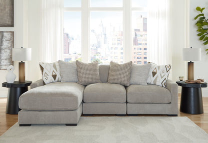 Orange Furniture Outlet - Ashley Furniture - Aslan Court Sectional - RAF 3-Piece Sofa Sectional with Chaise / Pebble - 20305S3