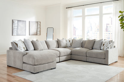 Orange Furniture Outlet - Ashley Furniture - Aslan Court Sectional - RAF 6-Piece Sectional with Chaise / Flax - 20305S8