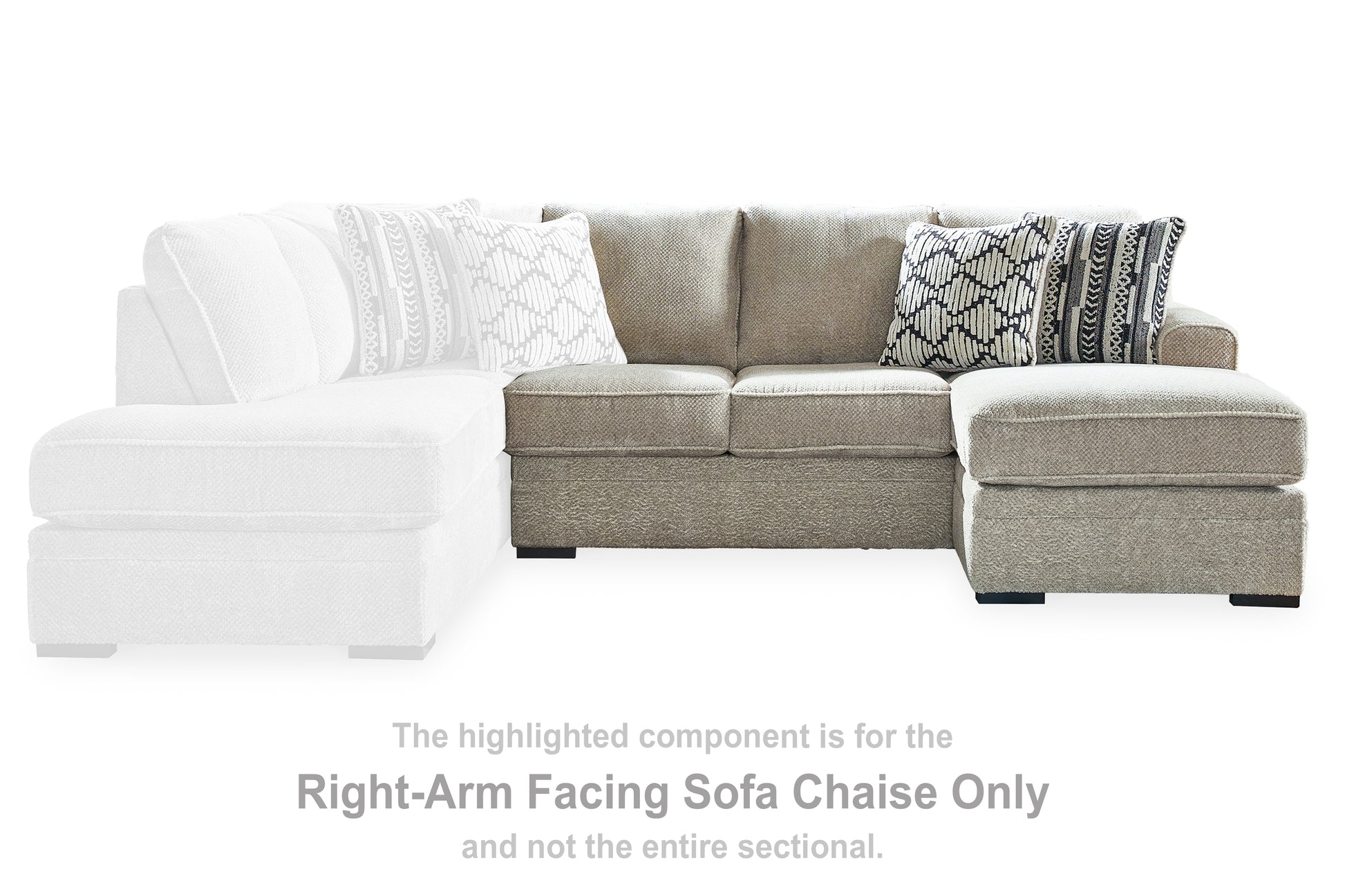 Orange Furniture Outlet - Ashley Furniture - Calnita Sectional - RAF Sofa Chaise / Sisal - 2050203