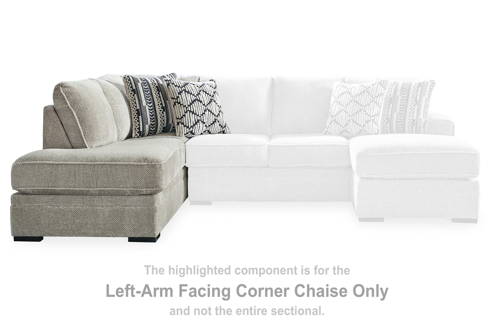 Orange Furniture Outlet - Ashley Furniture - Calnita Sectional - LAF Corner Chaise / Sisal - 2050216