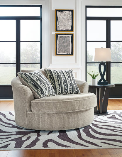 Orange Furniture Outlet - Ashley Furniture - Calnita Living Room - Oversized Swivel Accent Chair / Sisal - 2050221