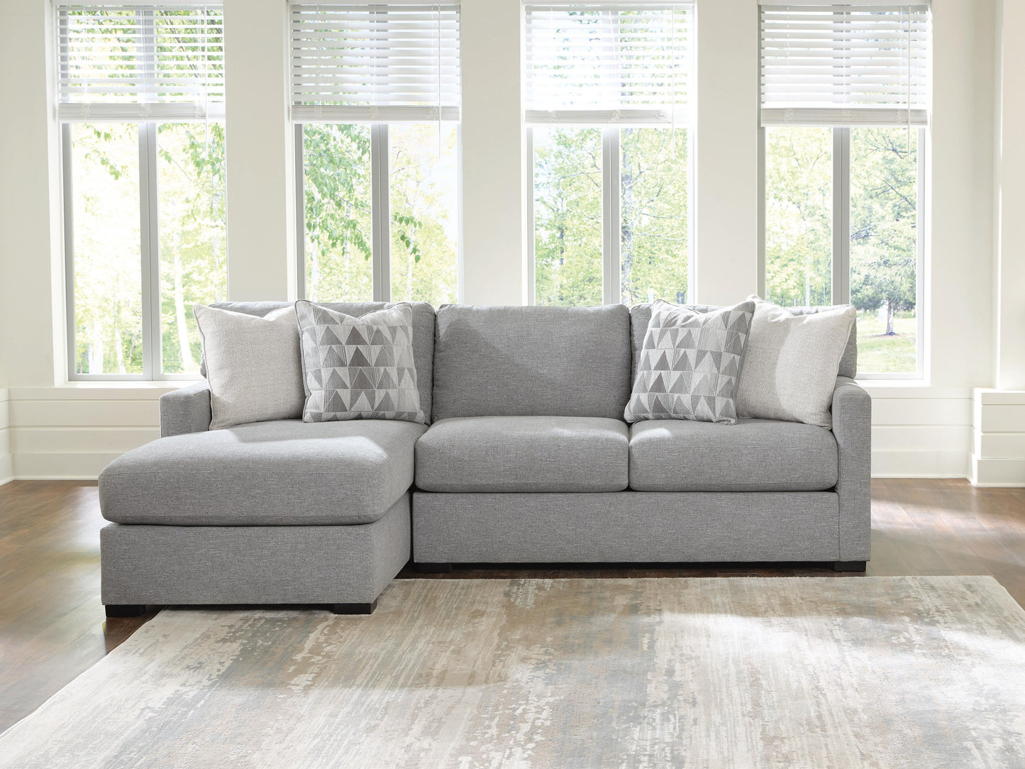 Orange Furniture Outlet - Ashley Furniture - UrbanCrest Sectional - RAF 2-Piece Sectional with Chaise / Pewter - PC20804S2