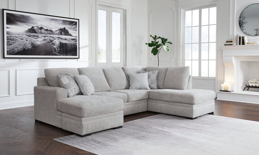 Orange Furniture Outlet - Ashley Furniture - Gabyleigh Sectional - RAF 2-Piece Sectional with Chaise / Nickel - 20904S2
