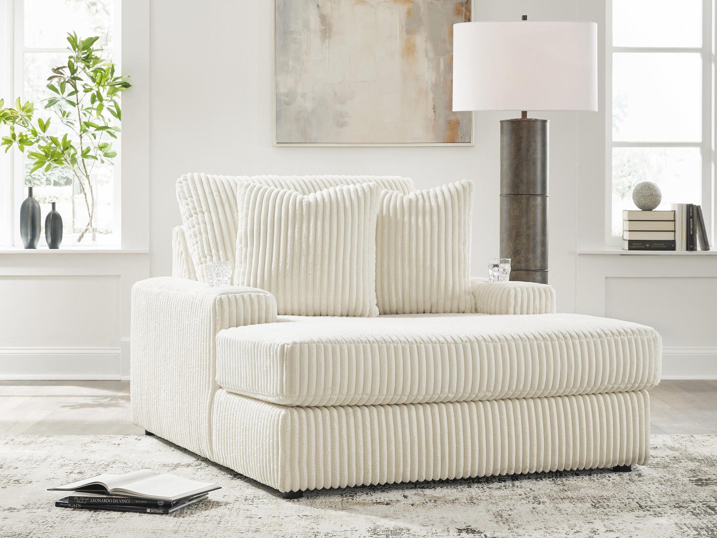 Orange Furniture Outlet - Ashley Furniture - Lindyn Living Room - Chaise / Ivory - 2110415