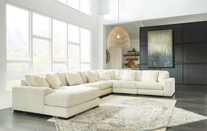 Orange Furniture Outlet - Ashley Furniture - Lindyn Sectional - RAF 6-Piece Sectional with Chaise / Ivory - 21104S11