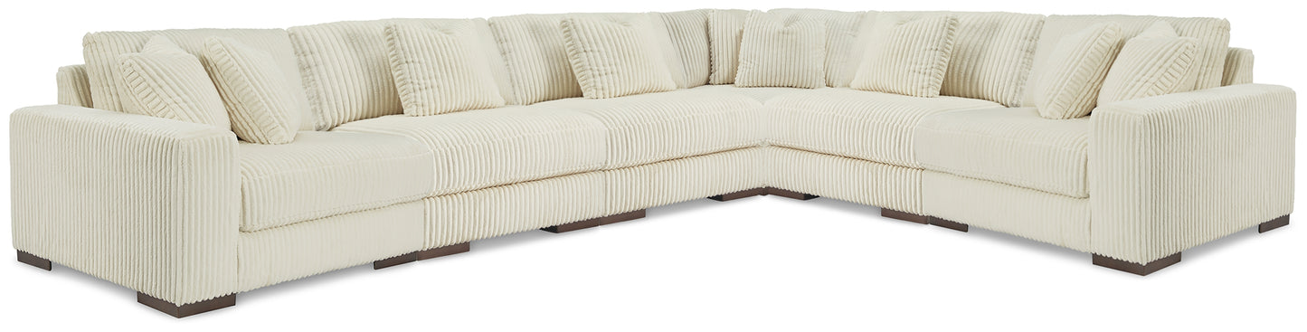 Orange Furniture Outlet - Ashley Furniture - Lindyn Sectional - RAF 6-Piece Sectional / Ivory - 21104S20