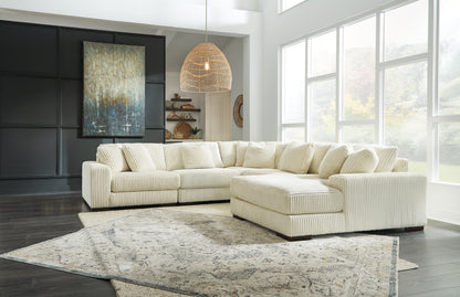 Orange Furniture Outlet - Ashley Furniture - Lindyn Sectional - RAF 5-Piece Sectional with Chaise / Ivory - 21104S7