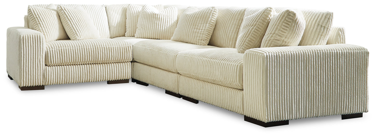 Orange Furniture Outlet - Ashley Furniture - Lindyn Sectional - RAF 4-Piece Sectional / Ivory - 21104S8