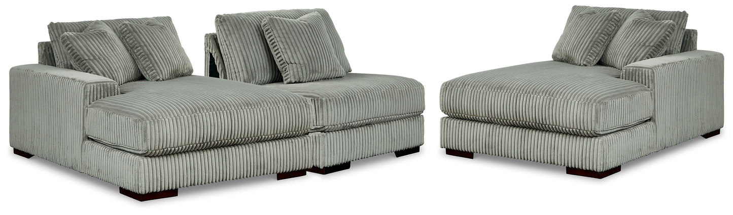 Orange Furniture Outlet - Ashley Furniture - Lindyn Sectional - RAF 3-Piece Sectional with Double Chaise / Fog - 21105S18