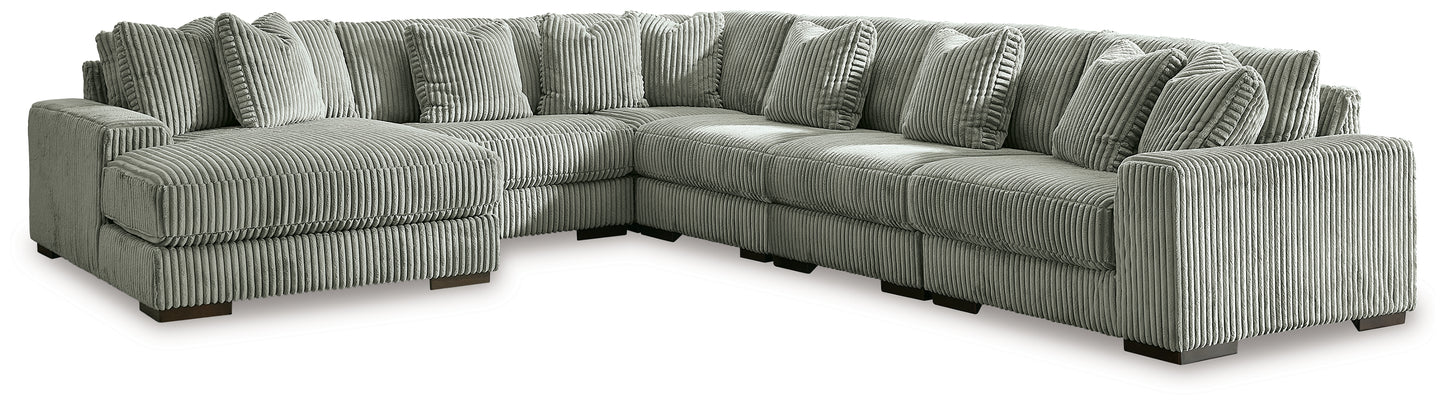 Orange Furniture Outlet - Ashley Furniture - Lindyn Sectional - RAF 6-Piece Sectional with Chaise / Fog - 21105S8