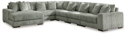 Orange Furniture Outlet - Ashley Furniture - Lindyn Sectional - RAF 6-Piece Sectional with Chaise / Fog - 21105S8