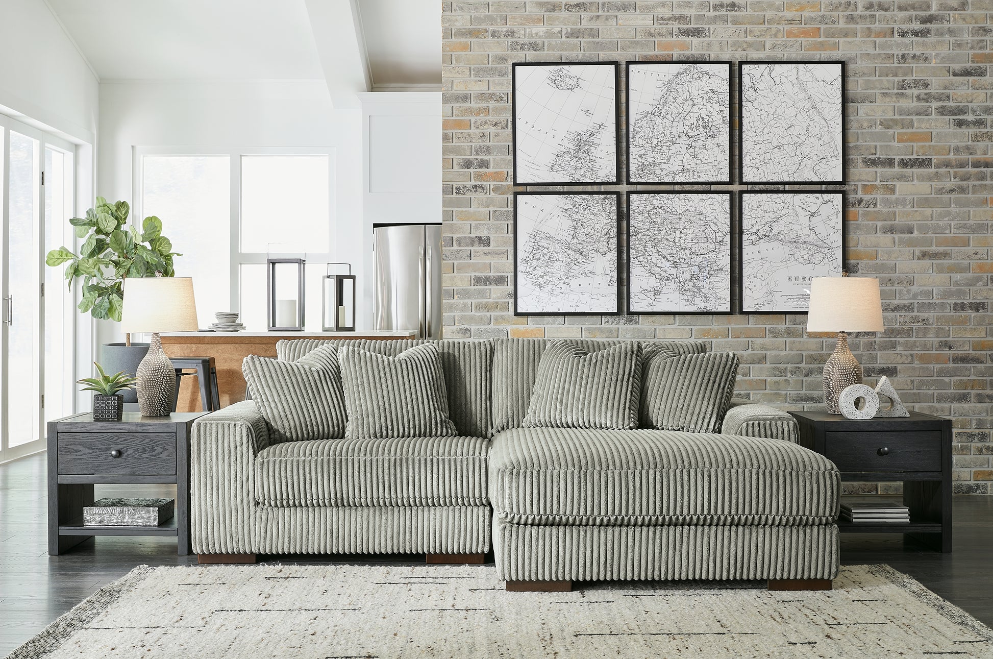 Orange Furniture Outlet - Ashley Furniture - Lindyn Sectional - RAF 6-Piece Sectional / Ivory - 21104S20