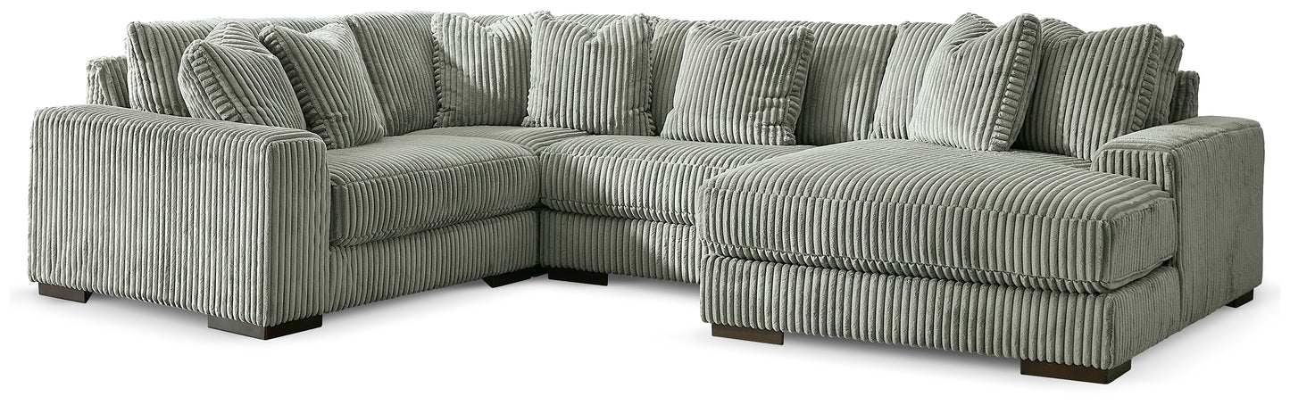 Orange Furniture Outlet - Ashley Furniture - Lindyn Sectional - RAF 4-Piece Sectional with Chaise / Fog - 21105S15
