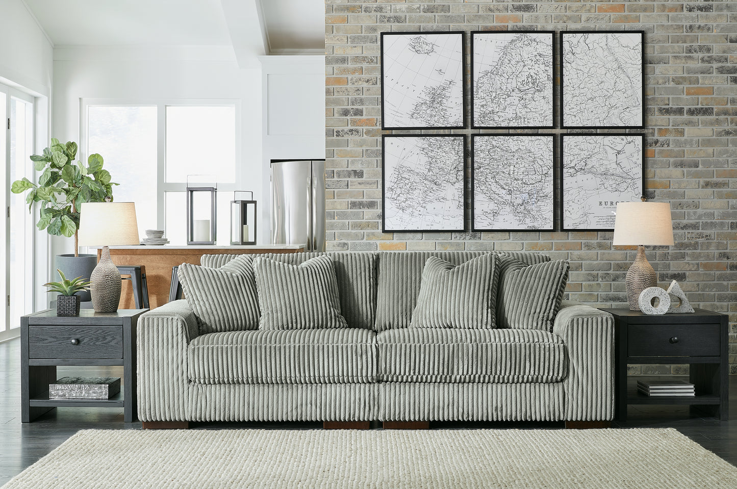Orange Furniture Outlet - Ashley Furniture - Lindyn Sectional - RAF 2-Piece Sectional Sofa / Fog - 21105S1