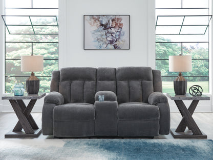 Orange Furniture Outlet - Ashley Furniture - Observation Living Room - DBL REC PWR Loveseat w/Console / Steel - PC2140596