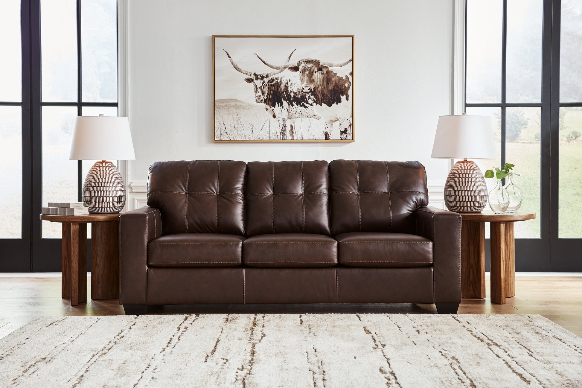 Orange Furniture Outlet - Ashley Furniture - Santorine Living Room - Ottoman / Bone - 2170814