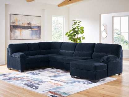 Orange Furniture Outlet - Ashley Furniture - SimpleJoy Sectional - LAF 3-Piece Sectional with Chaise / Navy - 24205S2