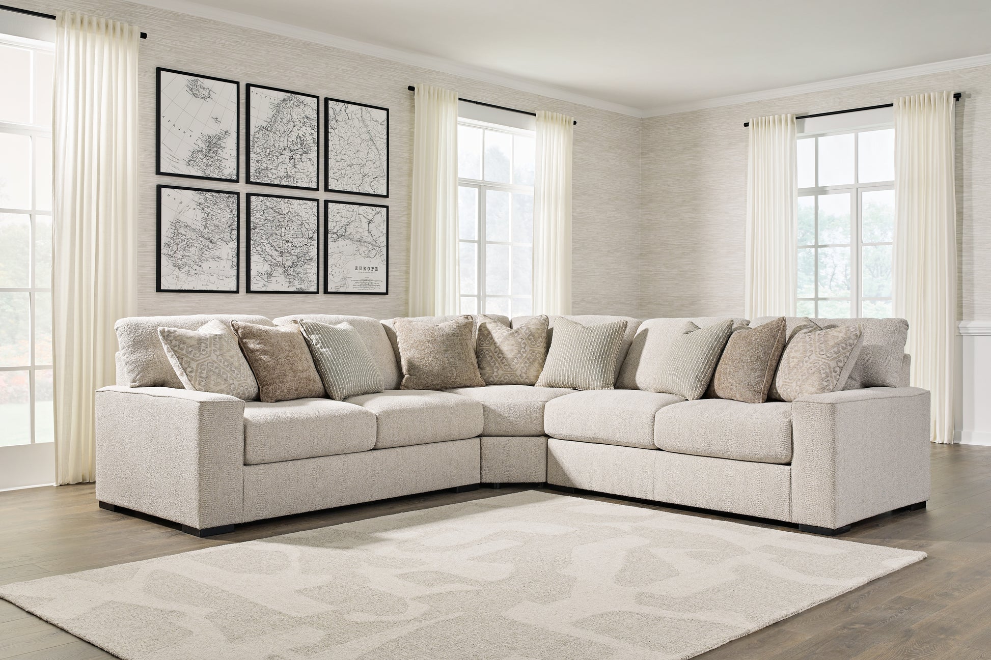 Orange Furniture Outlet - Ashley Furniture - Ballyton Sectional - RAF 5-Piece Sectional / Sand - 25102S3