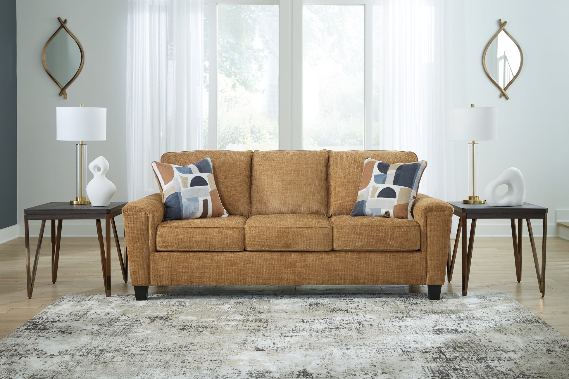Orange Furniture Outlet - Ashley Furniture - Erinslane Living Room - Sofa / Honey - 2520738