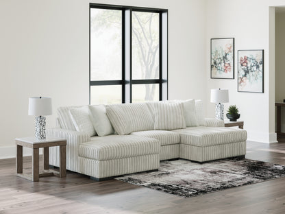 Orange Furniture Outlet - Ashley Furniture - Stupendous Sectional - RAF 3-Piece Sectional with Double Chaise / Alloy - 25903S4