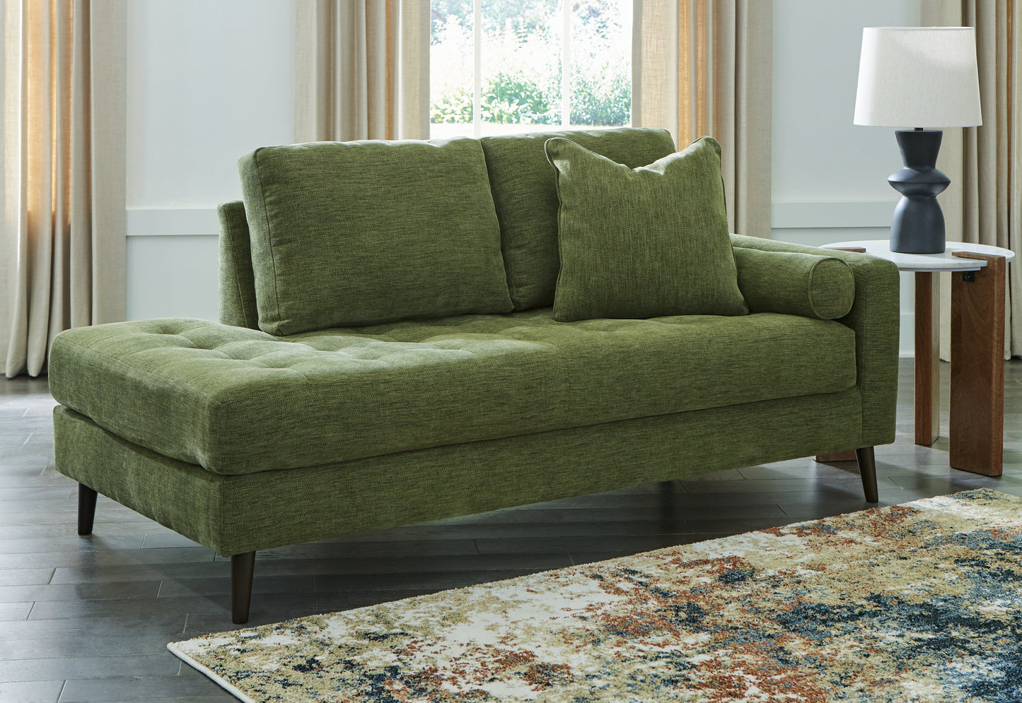 Orange Furniture Outlet - Ashley Furniture - Bixler Living Room - RAF Corner Chaise / Olive - 2610717