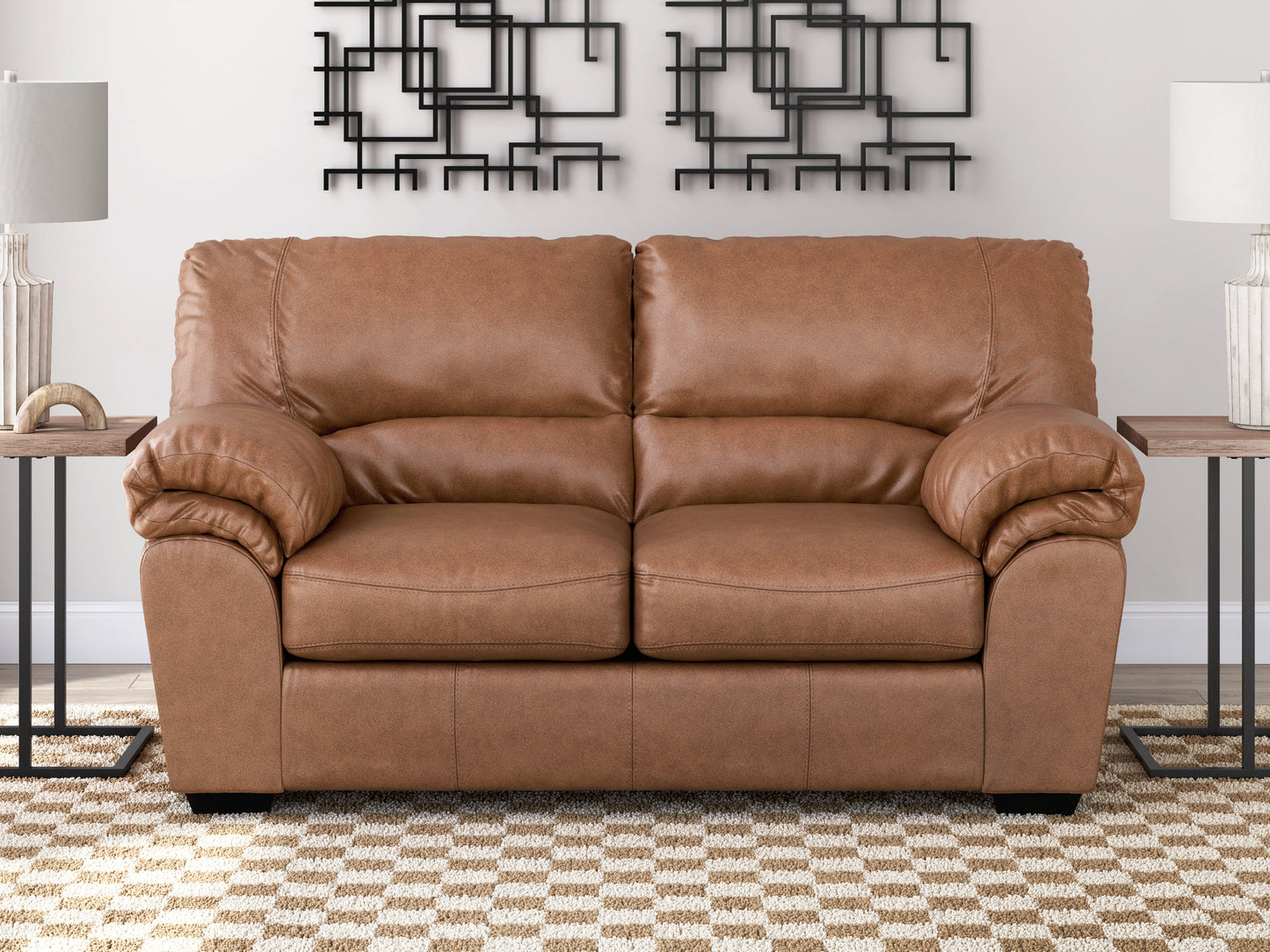 Orange Furniture Outlet - Ashley Furniture - WillowBend Living Room - Loveseat / Caramel - PC2770435