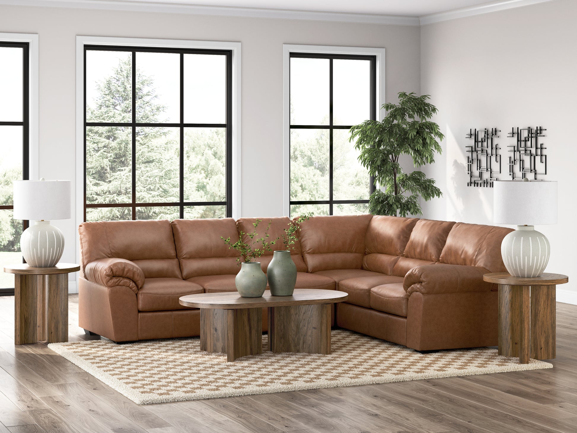 Orange Furniture Outlet - Ashley Furniture - WillowBend Sectional - RAF 3-Piece Sectional / Caramel - PC27704S3