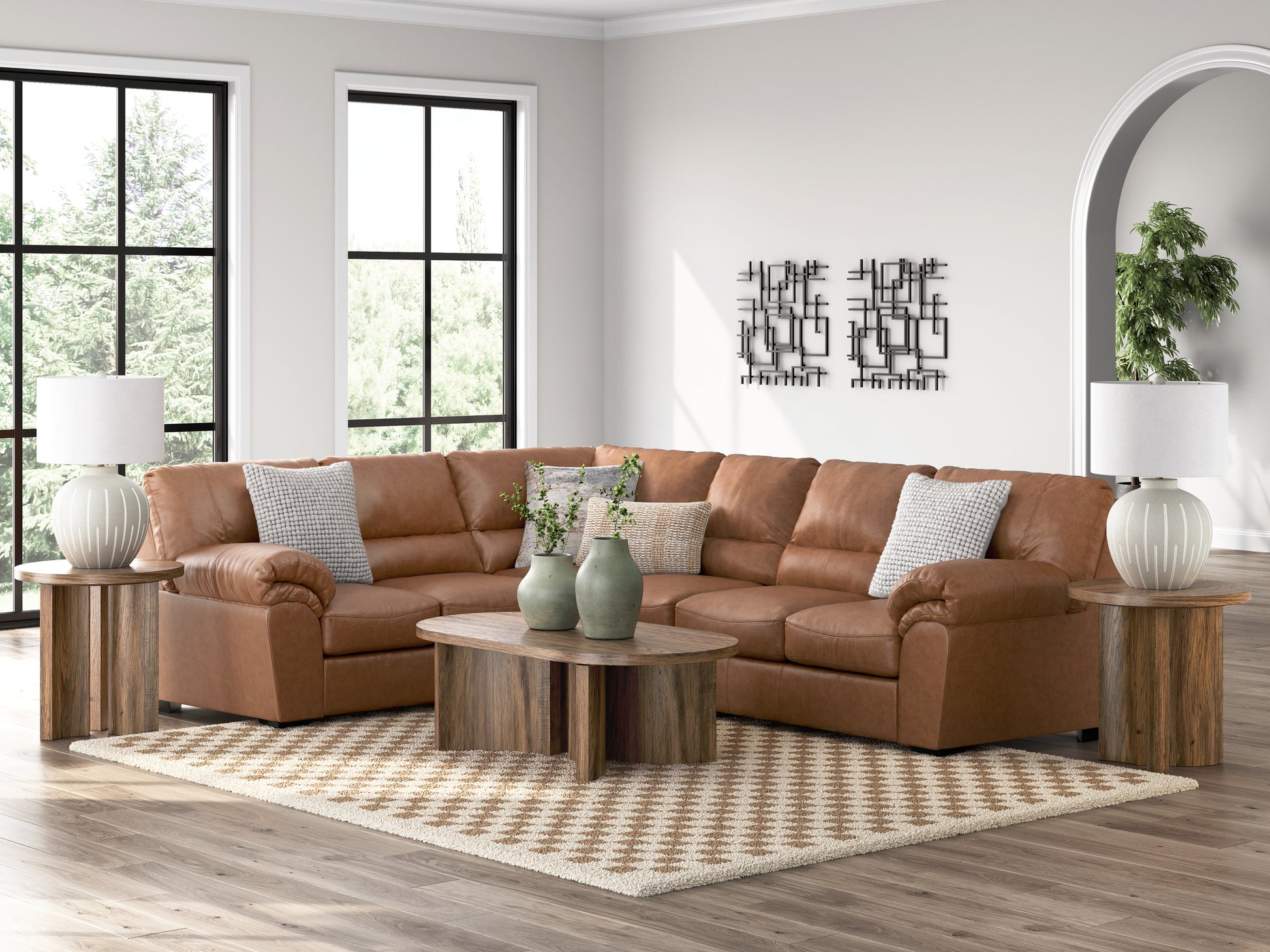 Orange Furniture Outlet - Ashley Furniture - WillowBend Sectional - LAF 3-Piece Sectional / Caramel - PC27704S4