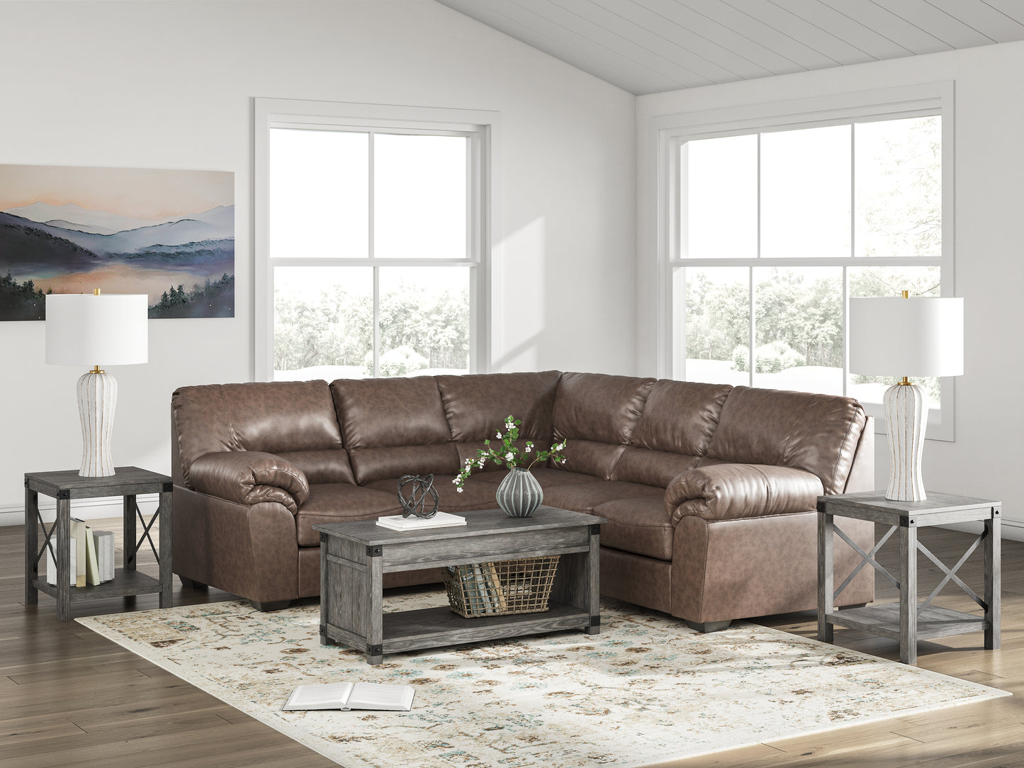Orange Furniture Outlet - Ashley Furniture - WillowBend Sectional - LAF 3-Piece Sectional / Caramel - PC27704S4