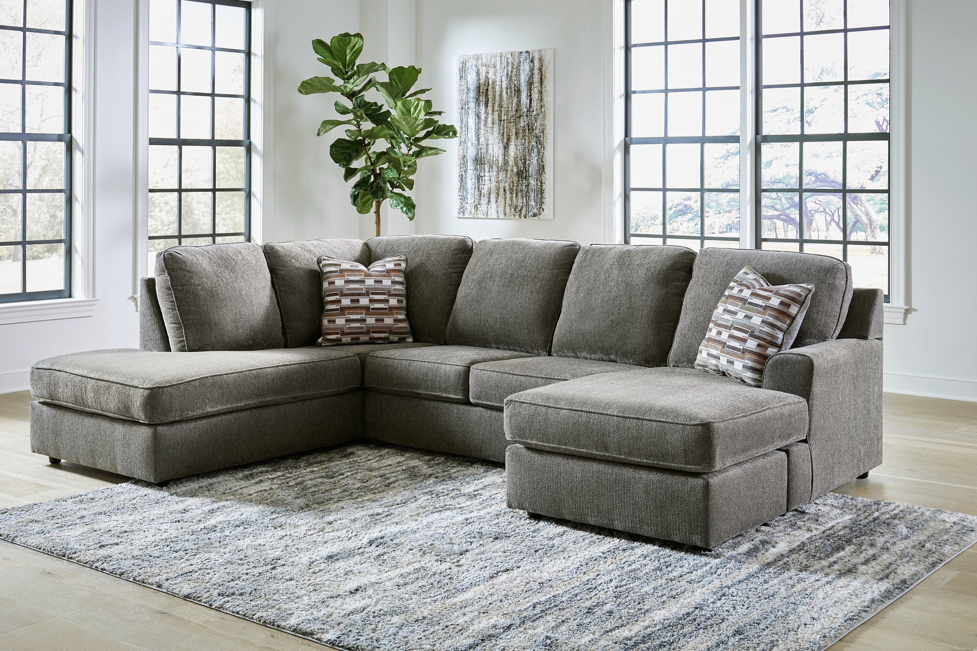 Orange Furniture Outlet - Ashley Furniture - O'Phannon Sectional - RAF 2-Piece Sectional with Chaise / Putty - 29402S2