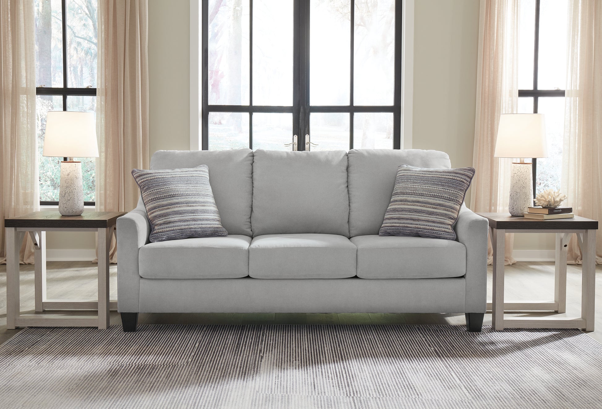 Orange Furniture Outlet - Ashley Furniture - Adlai Living Room - Queen Sofa Sleeper / Shadow - 3010339