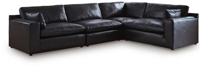 Orange Furniture Outlet - Ashley Furniture - Emilia Sectional - RAF 4-Piece Sectional / Black - 30902S3