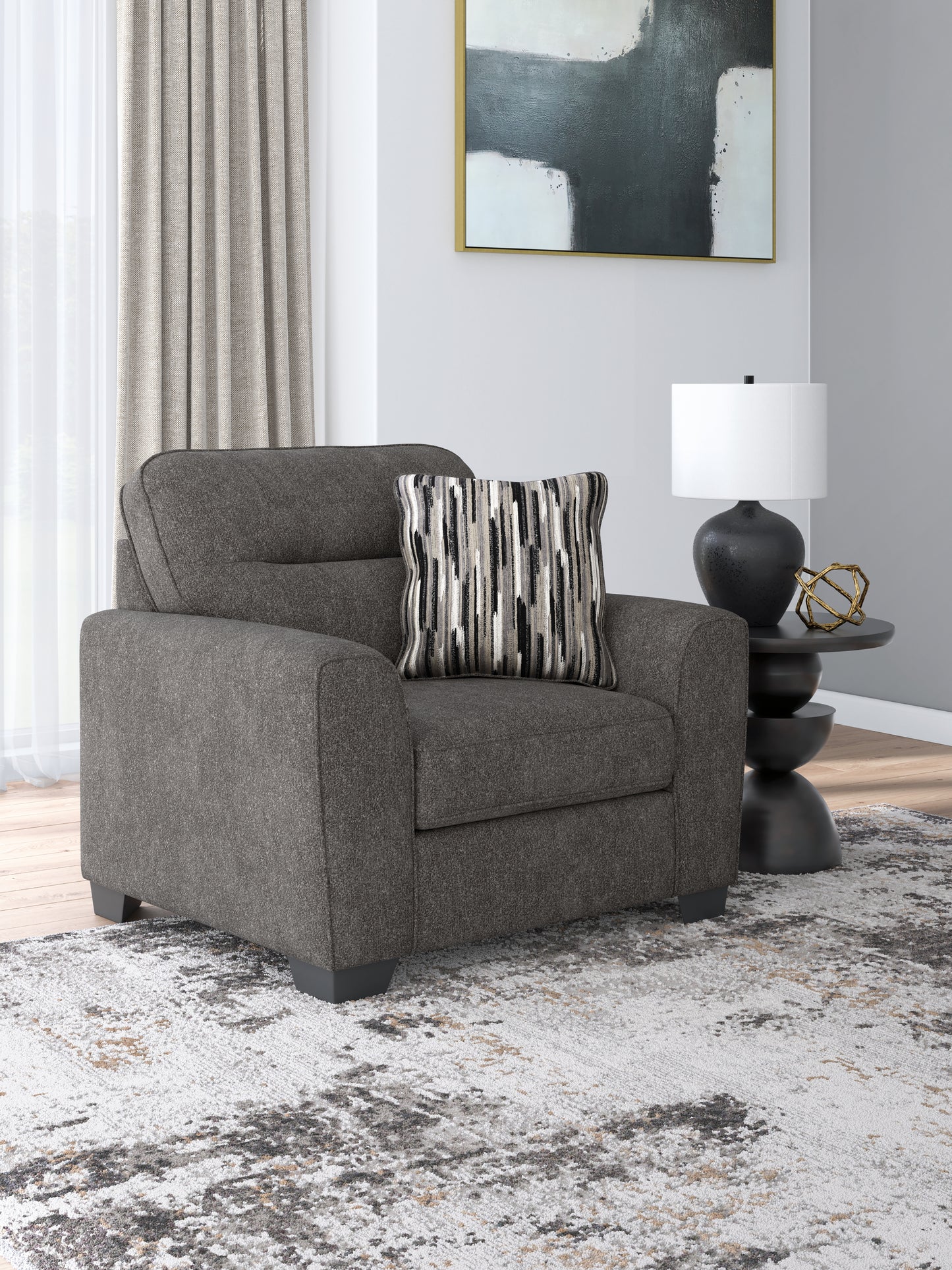 Orange Furniture Outlet - Ashley Furniture - Olten Living Room - Chair and a Half / Graphite - 3130523