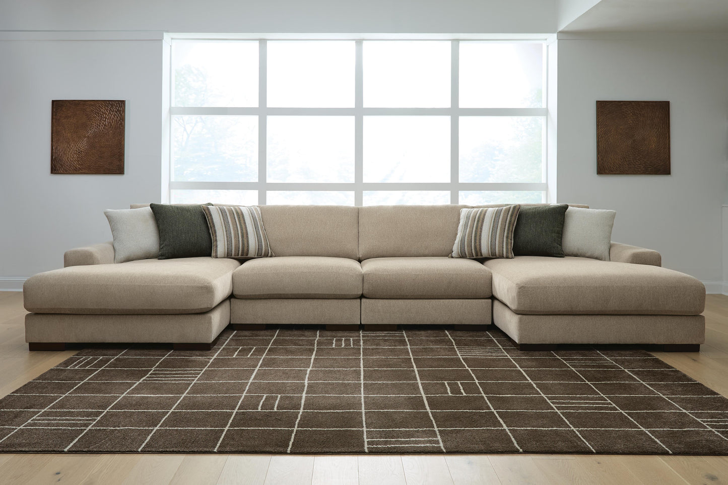 Orange Furniture Outlet - Ashley Furniture - Linenhause Sectional - RAF 4-Piece Double Chaise Sectional - 31803S9