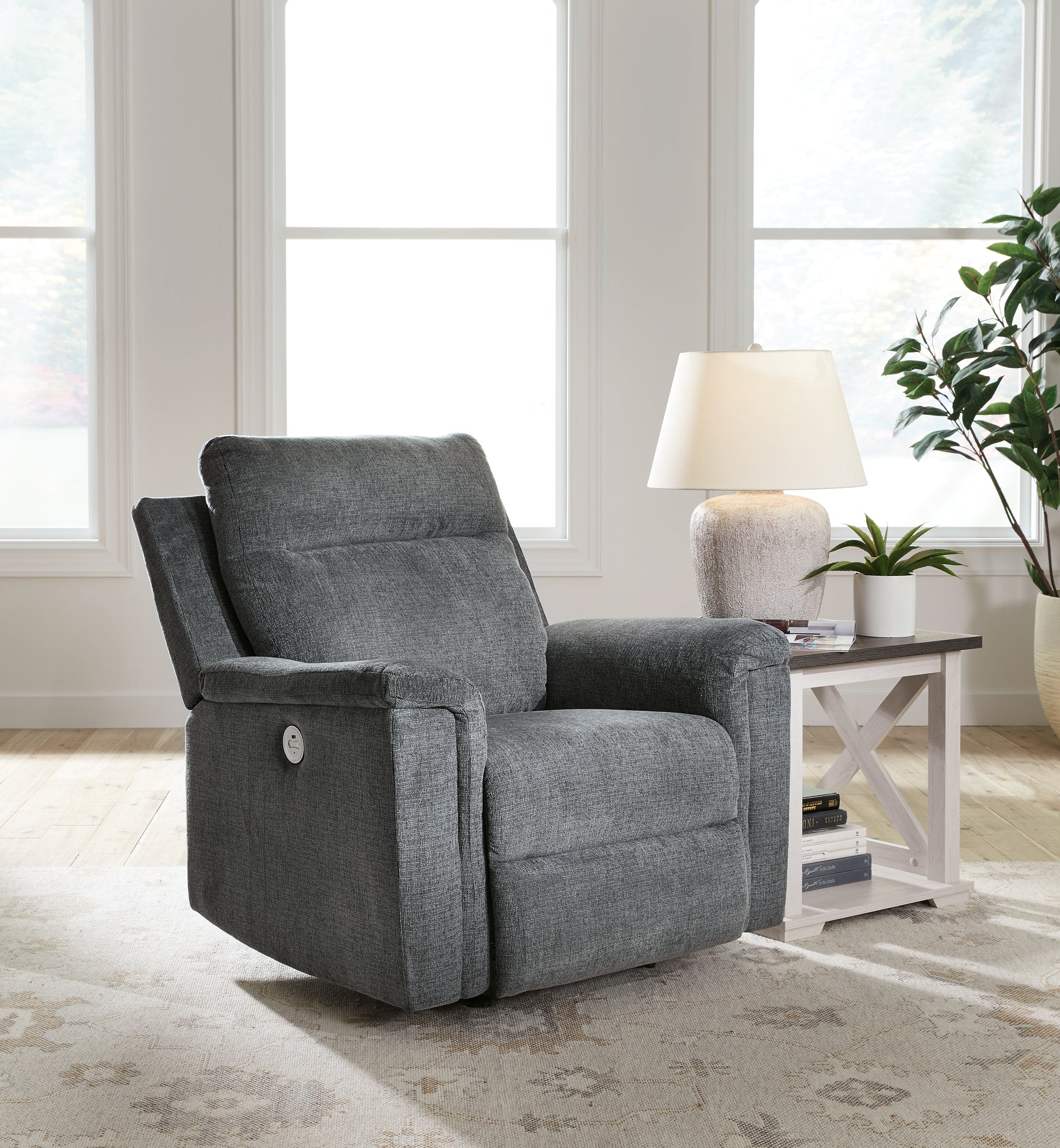 Orange Furniture Outlet - Ashley Furniture - Barnsana Living Room - Power Rocker Recliner / Gravel - 3320298