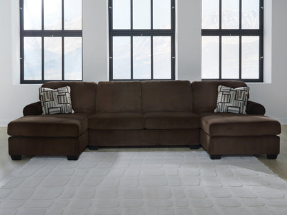 Orange Furniture Outlet - Ashley Furniture - Kimlee Sectional - RAF 3-Piece Sectional with Double Chaise / Chocolate - PC35603S3