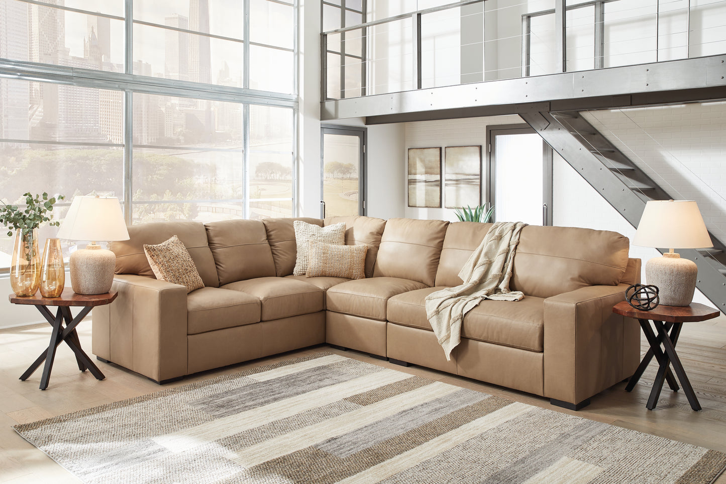 Orange Furniture Outlet - Ashley Furniture - Bandon Sectional - LAF 3-Piece Sectional / Toffee - 38006S3