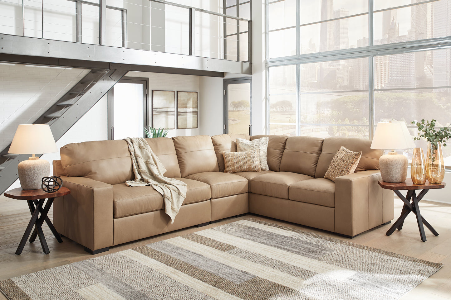 Orange Furniture Outlet - Ashley Furniture - Bandon Sectional - RAF 3-Piece Sectional / Toffee - 38006S4
