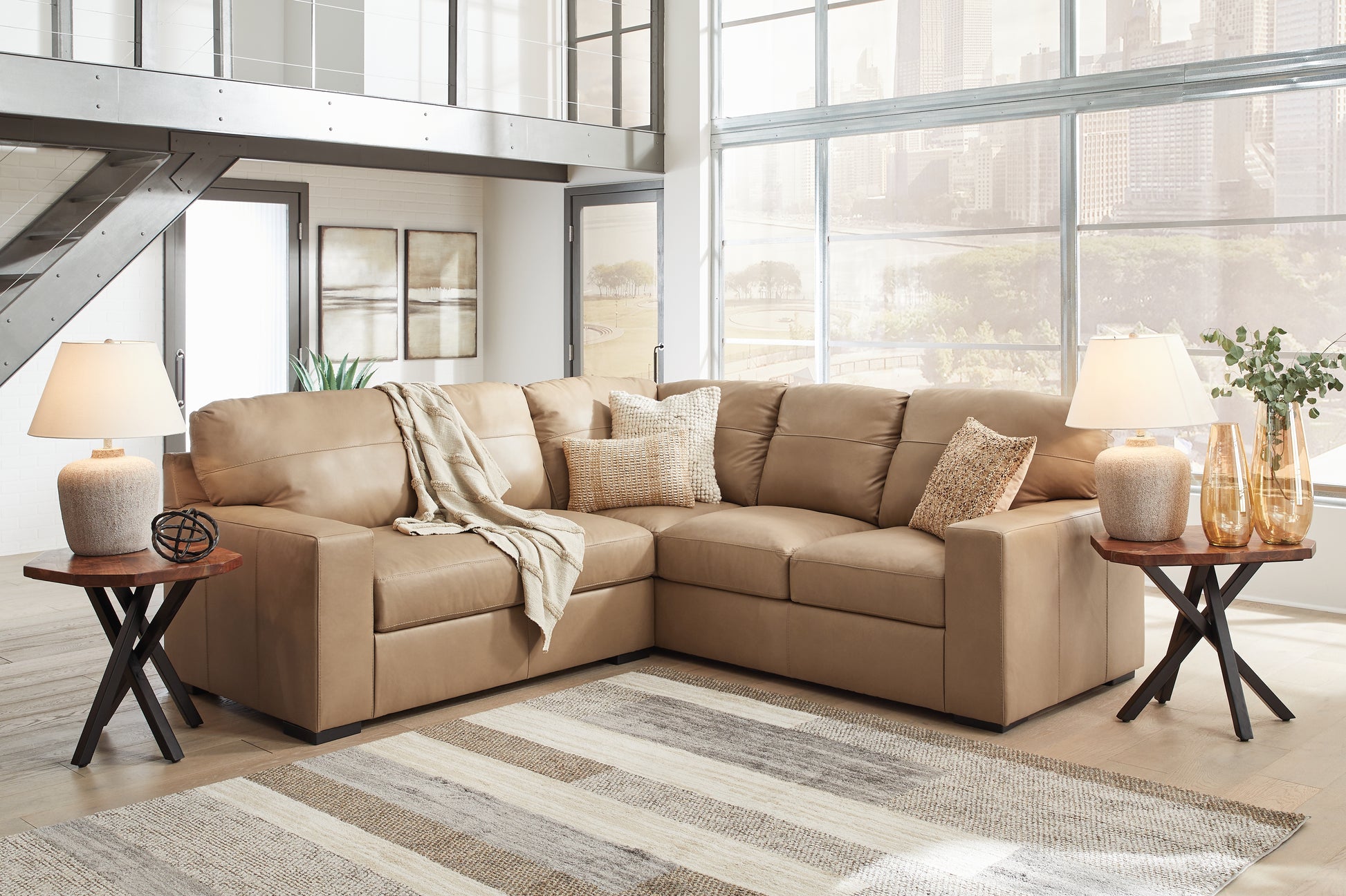 Orange Furniture Outlet - Ashley Furniture - Bandon Sectional - LAF 3-Piece Sectional / Toffee - 38006S3