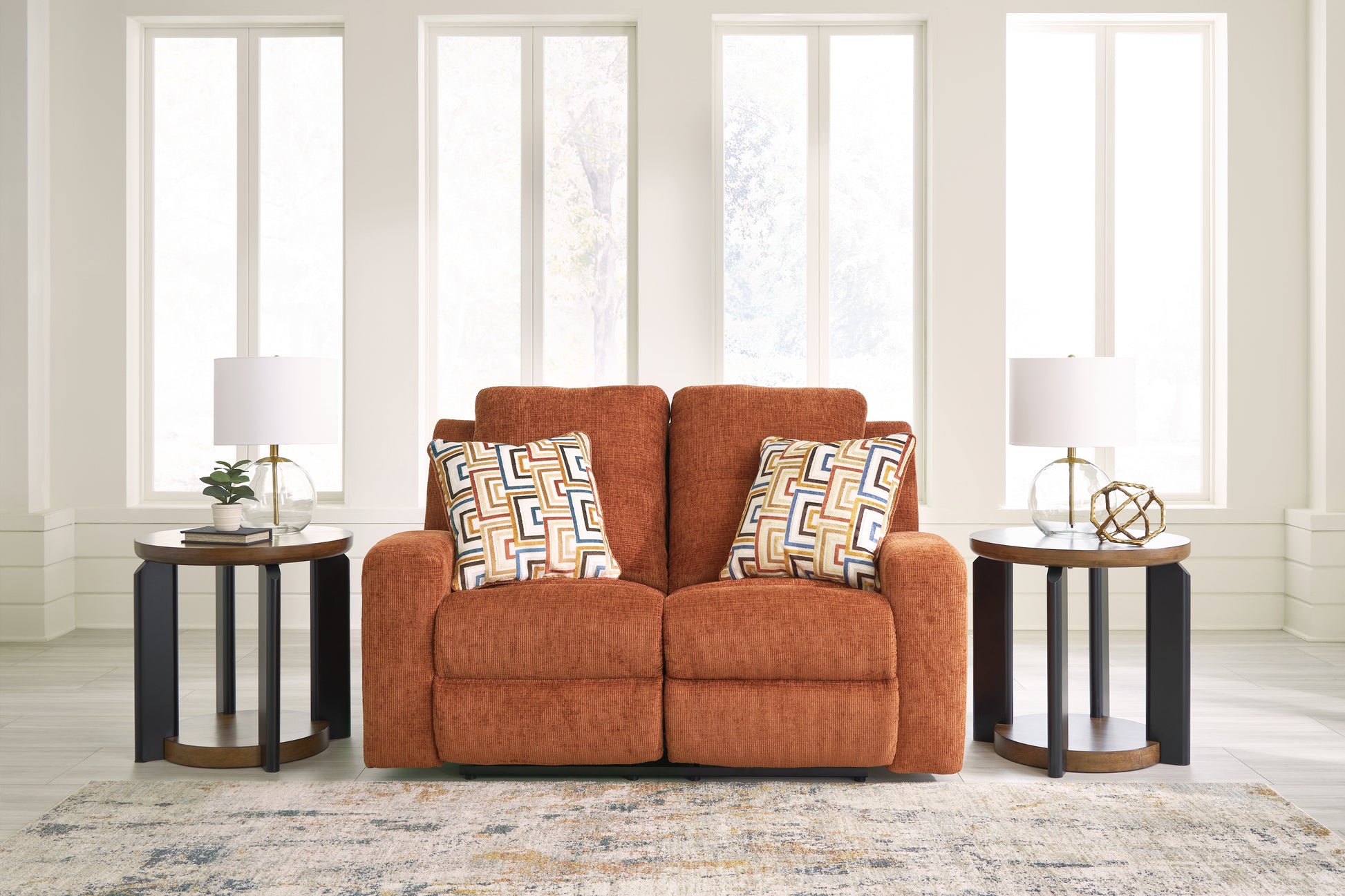 Orange Furniture Outlet - Ashley Furniture - Danum Living Room - Reclining Loveseat / Stone - 3880586