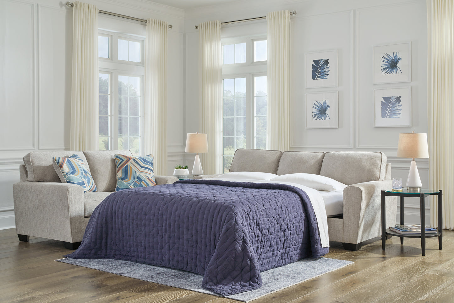 Orange Furniture Outlet - Ashley Furniture - Cashton Living Room - Queen Sofa Sleeper / Ice - 4060639