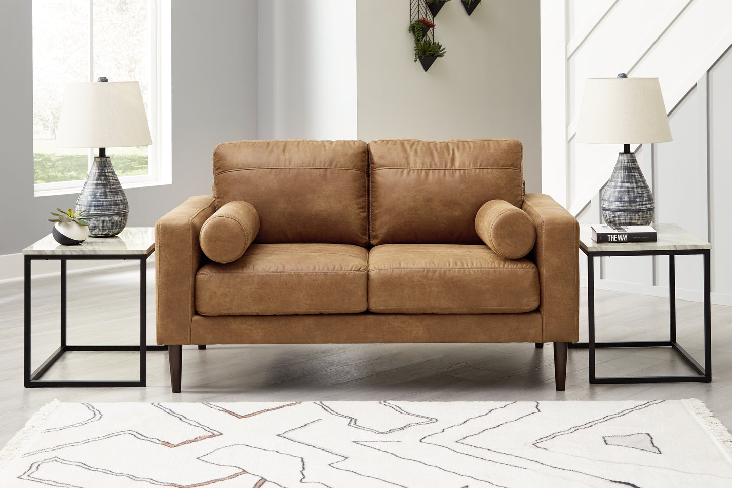 Orange Furniture Outlet - Ashley Furniture - Telora Living Room - Loveseat / Caramel - 4100235