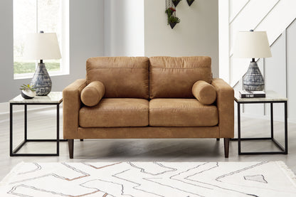 Orange Furniture Outlet - Ashley Furniture - Telora Living Room - Loveseat / Caramel - 4100235